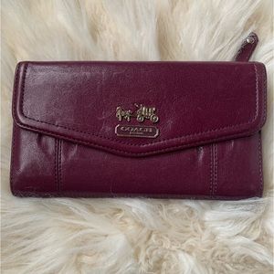 Coach purple leather wallet